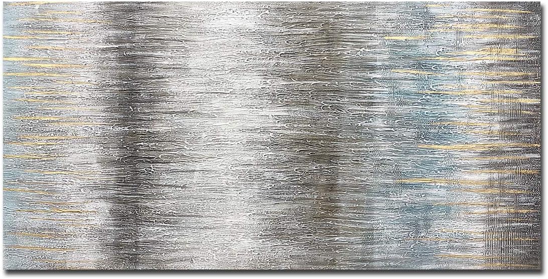 Paintings - AMEI Art Paintings,24x48inch Paintings Textured Hand-Painted Modern Oil Paintings Rectangular Abstract Contemporary Artwork Home Wall Decor Art Wood Inside Framed Ready to Hang for Living Room