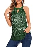 DRESSTELLS Sequin Halter Tops for Women Sparkly