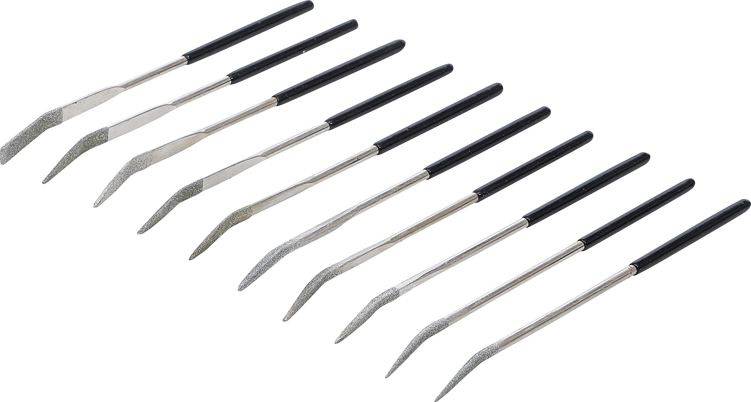 BGS 1921 | Diamond Hole File Set | bent | 140 x 3 mm | 10 pcs.