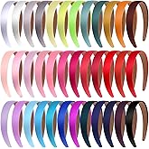 Janinka 36 Pcs Hard Headbands Bulk Plain Satin Headband Hard Headbands 1.2 Inch/ 3 cm Non Slip Ribbon Decor DIY Hair Holiday Costume Accessories for Women