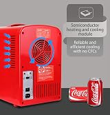 Koolatron Coca Cola Mini Fridge 4L 6 Can Desk Top Red AC DC Portable view 7