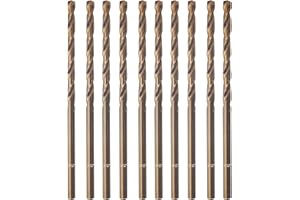 ZNXIMER Cobalt Drill Bit 3/32" Twist Drill Bits, M35 High Speed Steel Jobber Length Drill Bit, 135 Degree Tip for Hard Metal, Stainless Steel, Cast Iron with Index Storage Case, Pack of 10 pcs