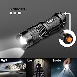 LETMY Pack of 2 Small LED Torches 300 Lumens Adjustable Focus 3 Modes view 3