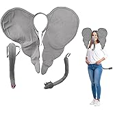 Nicky Bigs Novelties Elephant Ears, Elephant Hat, Ears And Nose, Elephant’s Costume Adult, Animal Costume For Adults