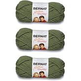 Bernat Softee Chunky Yarn for Crocheting Soft, Forest, 3-Pack | #6 Super Bulky Yarn, 100% Acrylic, Soft Crochet Yarn for Blankets, Knitting, Crochet &amp; Crafts, 108yds, 100g/3.5oz per skein