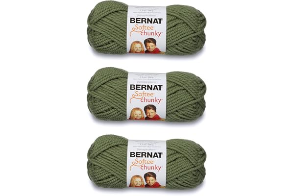 Bernat Softee Chunky Forest Yarn - 3 Pack of 100g/3.5oz - Acrylic - 6 Super Bulky - 108 Yards - Knitting/Crochet