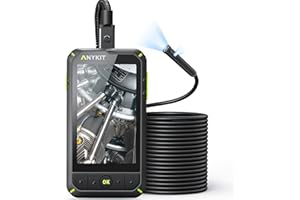 Anykit Dual Lens Borescope,1080P Industrial Endoscope with Light, IP67 Waterproof Inspection Cam, Sewer Camera with 4.0" IPS Screen, Waterproof 16.5ft Snake Camera, 32GB Card