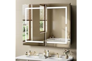 36"X30"Bathroom Medicine Cabinet with Mirror, LED Lighted Medicine Cabinet with Anti-Fog, 3 Colors Temperature Stepless Dimma