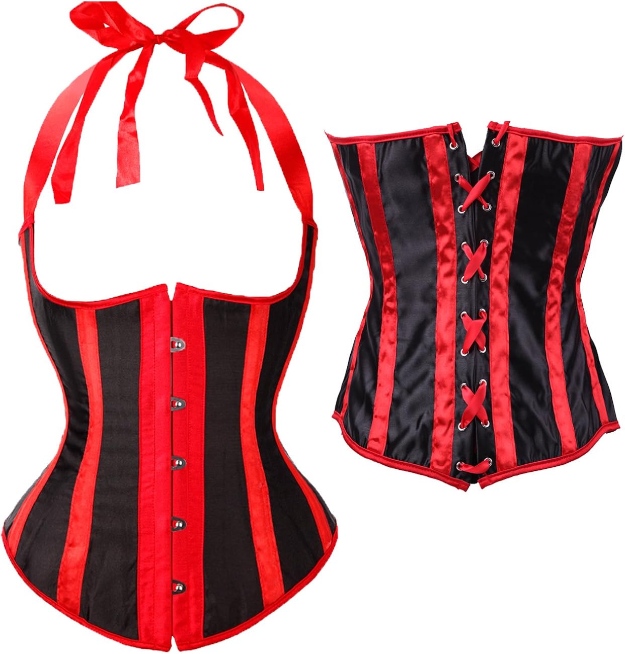 Wholesale Deal New Arrival Promotion Faux Leather Busk Boned Gothic Corset Underbust Halter Vest 