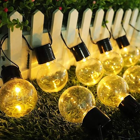 Amazon Com Aluvee Solar Globe String Lights 10 Leds Outdoor