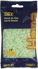 Hama Beads Bag 1000 Midi Fuse Beads Glow in the Dark Green Mosaic Craft