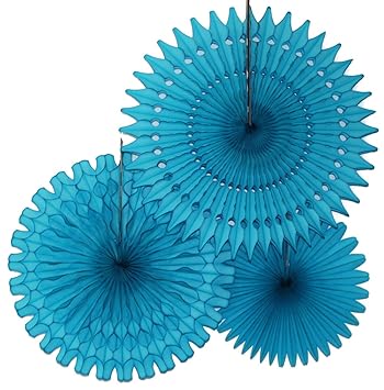 Devra Party Turquoise Paper Fans