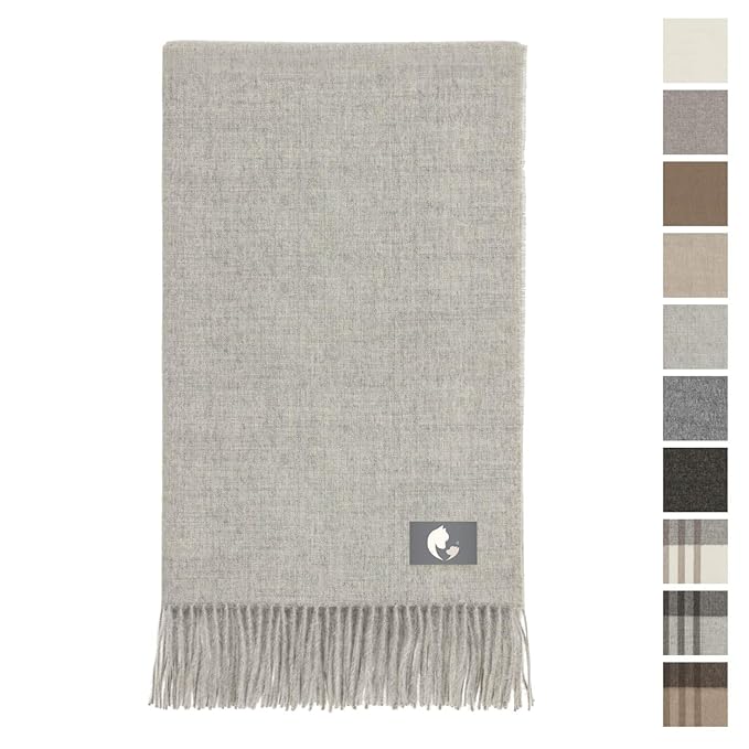 Extra große Baby Alpaka Decke in 10 Farben - Kuschelig weich mit 200 x 130 cm - 100% Alpakawolle (Öko Tex 100, kratzfrei, ung
