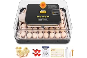 Sailnovo 56 Egg Incubator for Hatching Eggs with Automatic Egg Turning and Auto Humidification, Temperature Control, Egg Candler, Incubator for Chicken Eggs, Gray 18.7'' x 16.14'' x 6.3''