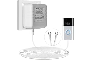 RAGNAROS 24V AC Doorbell Transformer - 18ft Long Cable Adapter, Universal Compatible with All Ring Doorbells (Pro 1/2, 3, 4, Plus), Nest, Eufy, Wyze - C Wire Thermostat Power Supply