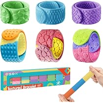 Acheter Lot de 4 bracelets sensoriels en silicone pour soulager l'anxiété et le stress, anneau texturé, jouet anti-stress Acheter Lot de 4 bracelets sensoriels en silicone pour soulager l'anxiété et le stress, anneau texturé, jouet anti-stress