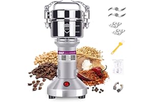 OKF 150g Grain Mill Grinder, 304 Stainless Steel Grain Mill, 1500W High-speed Commercial Spice Grinder, Superfine Grain Grinder, Flour Mill Grinder for Home, Grinder for Kitchen, Spice Grinder Electric