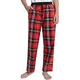 Latuza Women's Petite Fleece Pajama Pants Petite Size Fuzzy Plaid PJ Bottoms