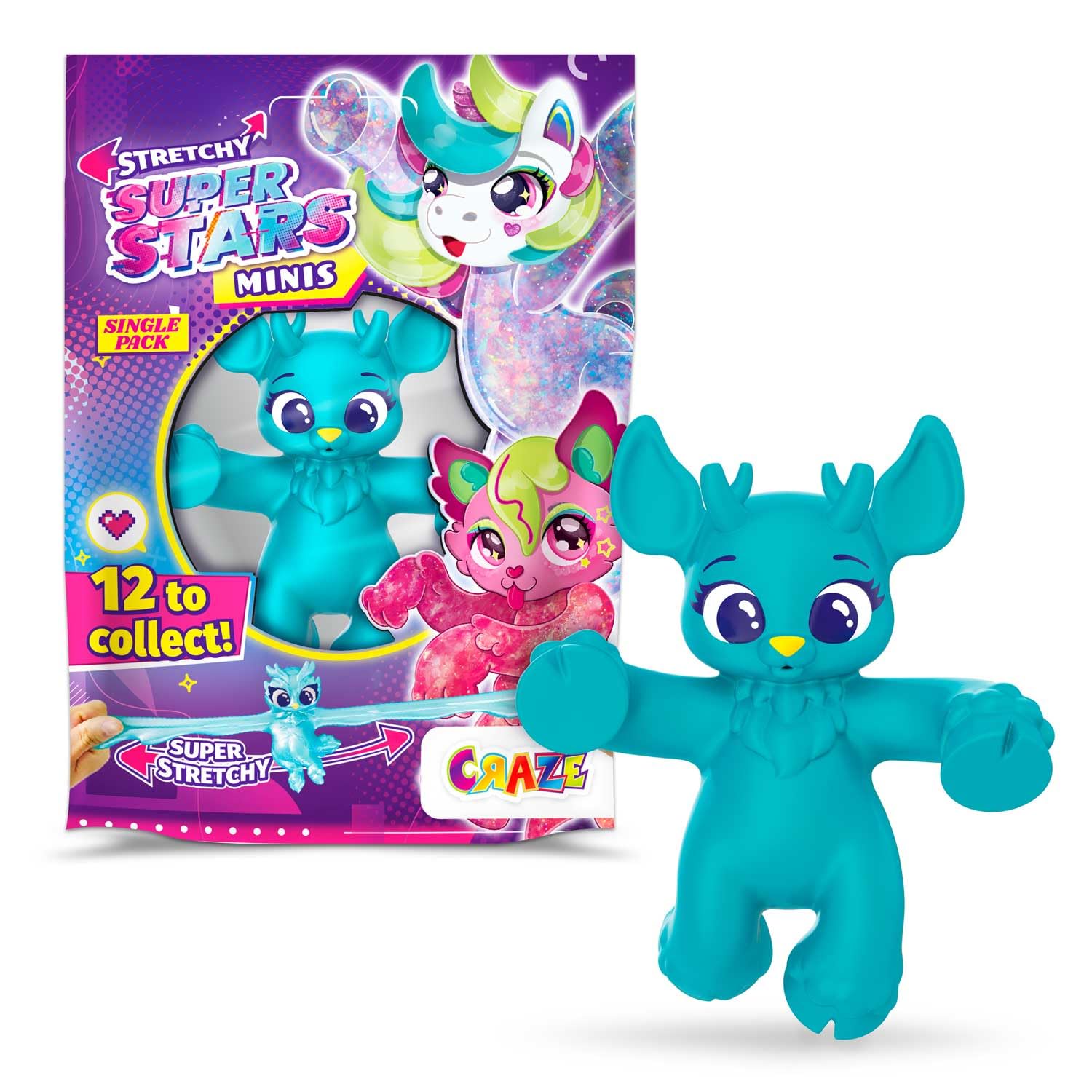 STRETCHY SUPERSTARS Minis Elastic Action Figures for Children, Sticky & Stretchy Superhero Figures to Collect — image 1