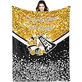 Caichenyz Cheer Cheerleader Gift Blanket 60"x 50",Cheer Gifts for Girls, Cheerleading Golden Black Throw Blanket Gift for Women Team,Cheerleader Gifts Blankets for Birthday Christmas.