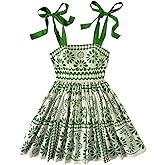 Floerns Women's Summer Floral Print Tie Shoulder Cami Dress Flare Hem Boho Mini Dress