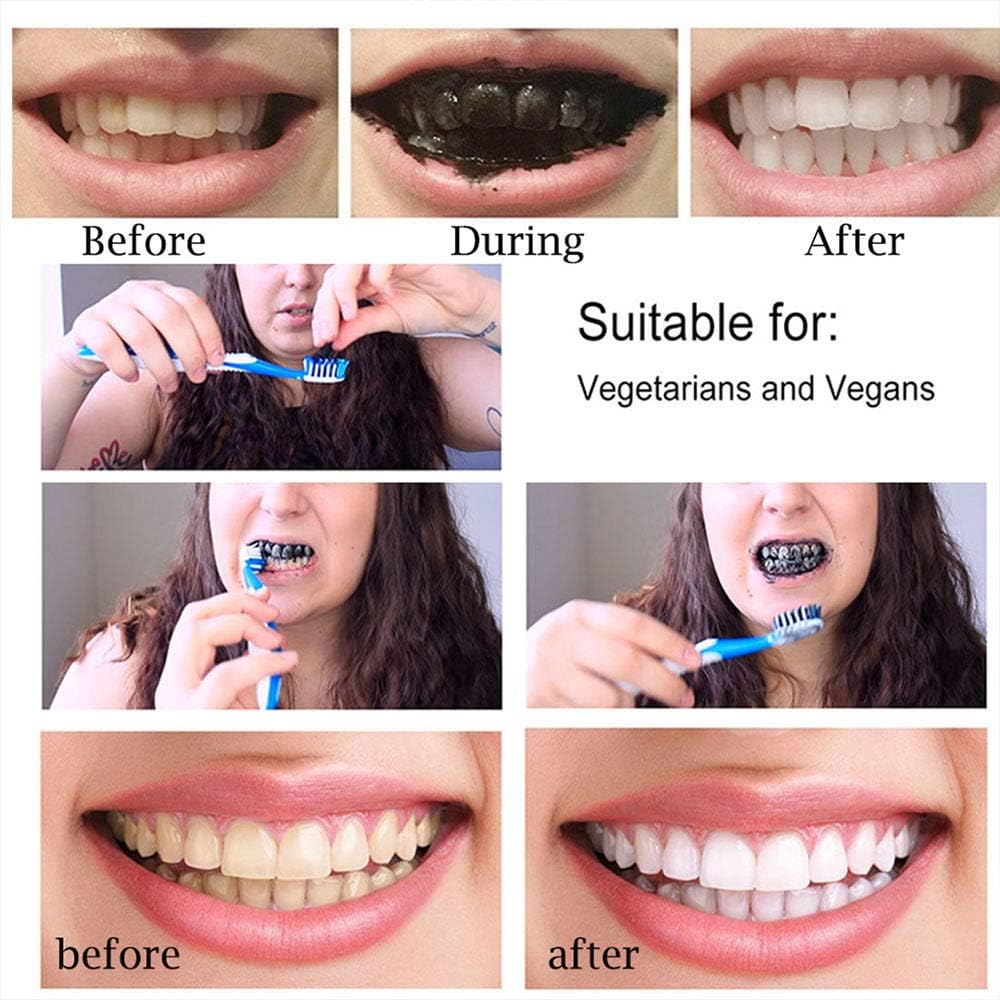 Aotto Activated Charcoal Natural Teeth Whitener Teeth Whitening Charcoal Powder No Hurt on Enamel with Bamboo Brush: Health & Personal Care