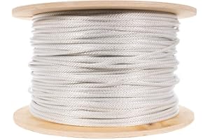 Paracord Planet Braided Nylon Rope with Galvanized Wire Core – High Tensile Strength – Halyard Line – Use for Flagpoles, Sailboats, Winches, Pulleys (White - 3/16 Inch, 500 Feet)