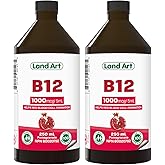 Vitamin B12 Liquid 250ml – 50 Doses - Great Taste - 1000mcg - For Kids and Adults - Fast Absorption - Vegan - Non-GMO – Glute