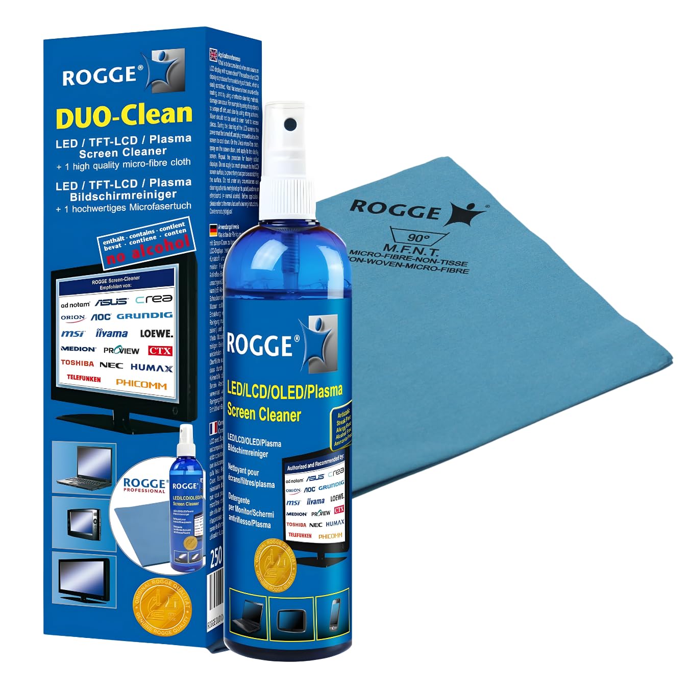 Rogge Kit: Screen Cleaning Spray – 250 ml + microfiber cloth