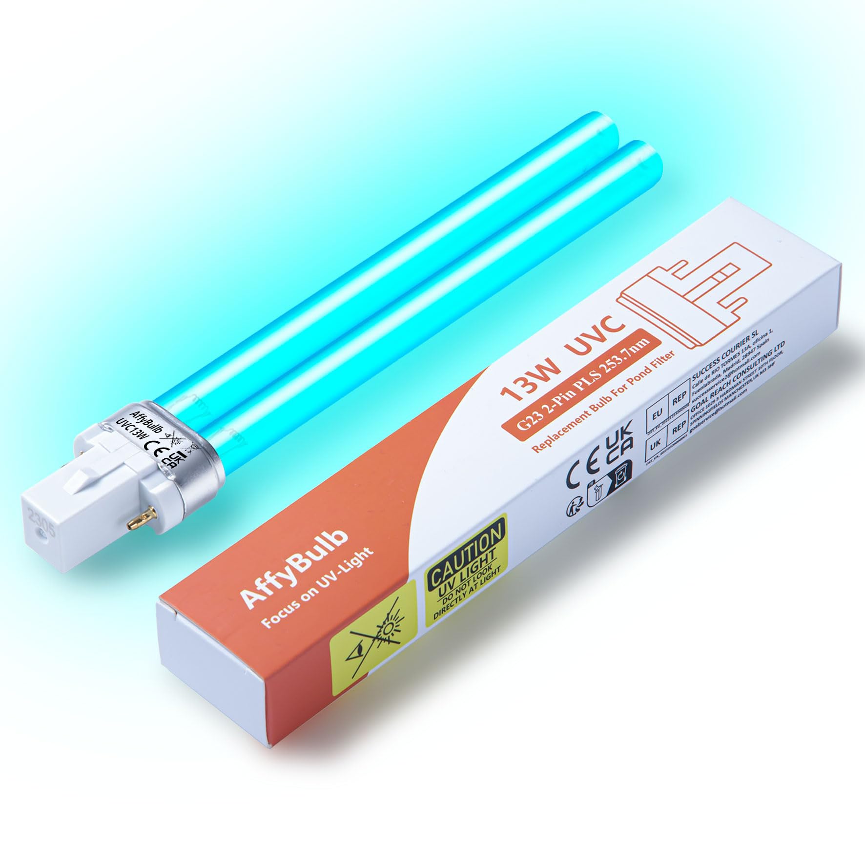 AffyBulb 13W G23 PLS Replacement UV Bulb,for Pond UVC Filters Machine or Clarifiers — image 1