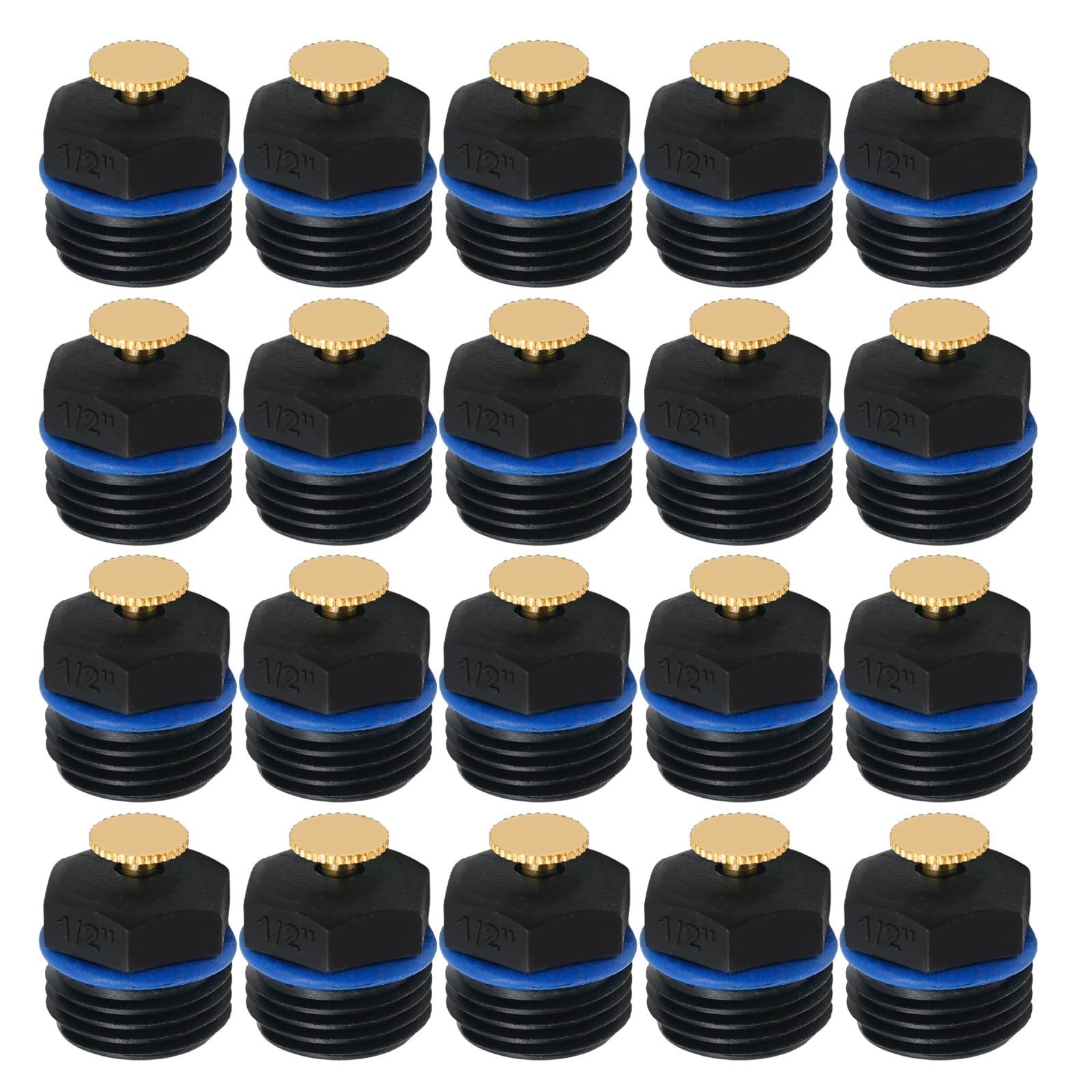 Photo 1 of Vkinman 20pcs 1/2 Inch Adjustable 360 Degree Atomizing Sprinkler Nozzles for Garden, Agriculture, Lawn Irrigation System (20 Sets)