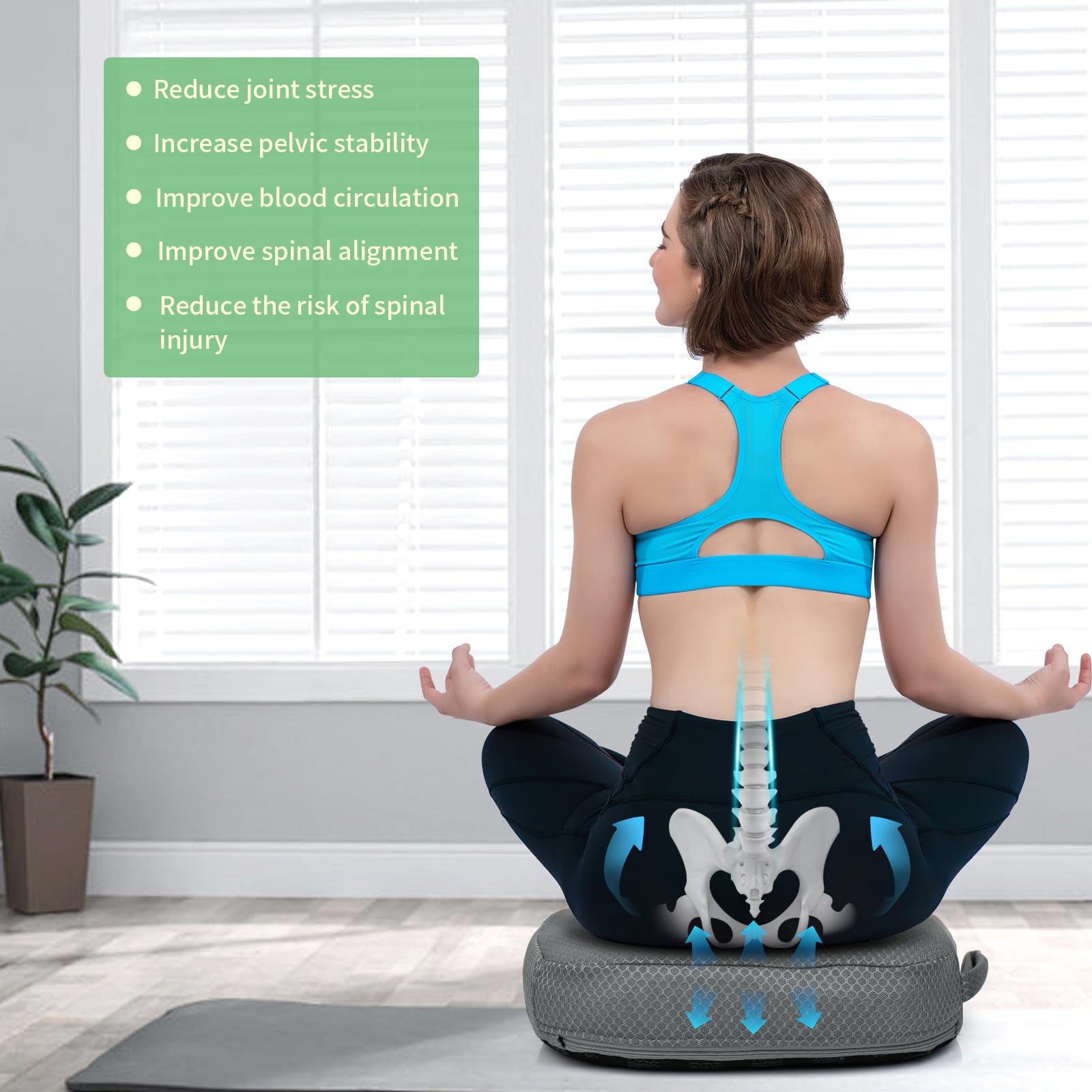 Anycosy Meditation Cushion,Soft Floor Seat Pillow for Outdoor Yoga Tatami Fireplace Living Room - Image 3