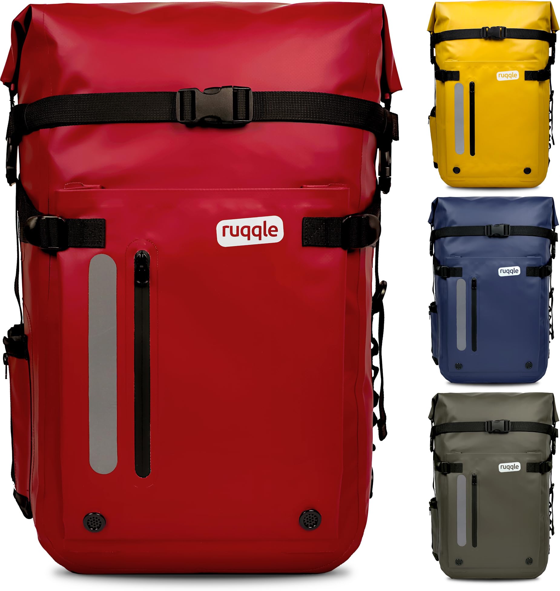 Ruqqle Versatile Waterproof Dry Bag 20/30/45L with 3 External Pockets, Waterproof Comfort Backpack Beach Boat Canoe Paddle Kayak Hiking Camping Fishing Motorcycle