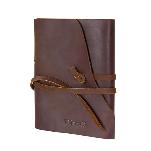 title=Lifewit Taccuino Copertina In Pelle con Cinghia Diario Quaderno Vintage degli