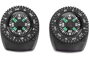 2PCS Slip on Wrist Compass, 3.2cm Portable Compass Watch Hiking Navigation Tool for Outdoor Hiking Survival Wrist Watch Band