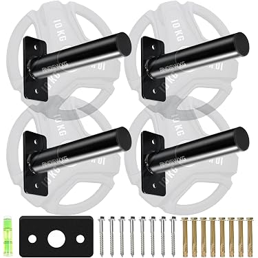 Wall-Mounted Weight Plate Storage Rack - Heavy Duty 2" Bumper Plate Holder With Foam Padding