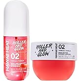 Bundle of Holler And Glow Hawaii Heat Body & Hair Mist + Body Butter, Body Spray, Warm Vanilla, Peony & Amber Scented, Moisturizing, Nourishing, Shea Butter, Peony, Amber Scented, 2 Piece Set