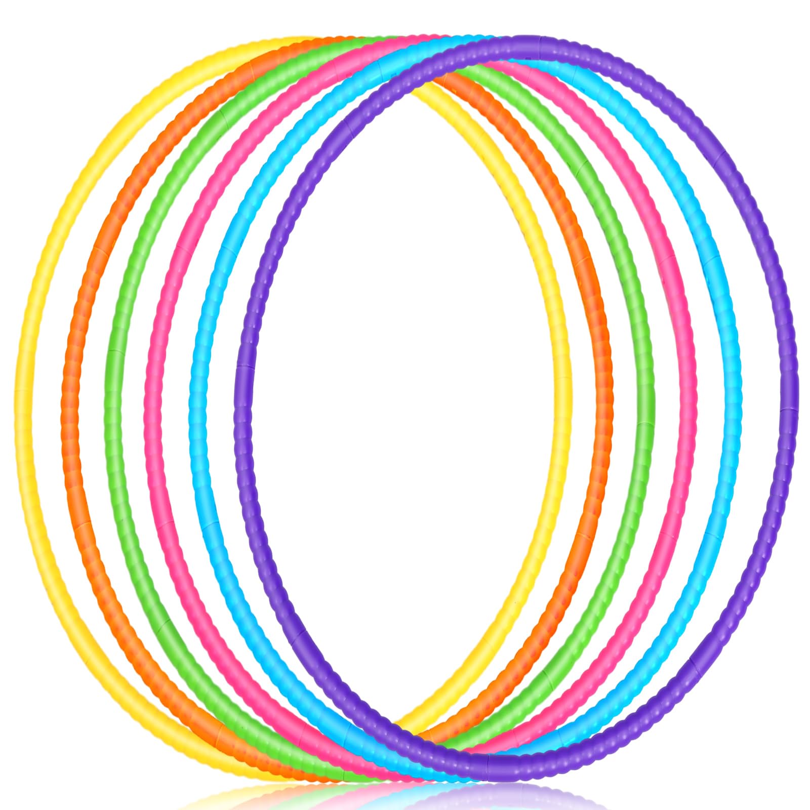 Photo 1 of Sratte 6 Pcs Exercise Hoop Detachable Adjustable Plastic Hoops Snap Together Toy Ring Color Playground Toys for Girls and Boys Party Games, Sports, Exercise, Dog Training(32 Inch,Simple Colors)