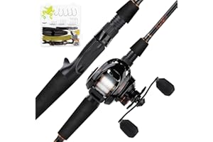 KastKing Brent Chapman Baitcasting Reel and Rod Combo, Tailored Tackle Kits, Pre-spooled Design, IM6 Graphite 2Pc Blanks, 5 + 1 Ball Bearings, Aluminum Oxide Ringed Stainless Steel Guides, EVA Handles