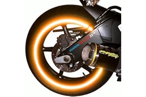 customTAYLOR33 (All Vehicles) Orange High Intensity Grade Reflective Copyrighted Safety Rim Tapes (Must Select Your Rim Size), 15"/22" (Combination Rim Size)