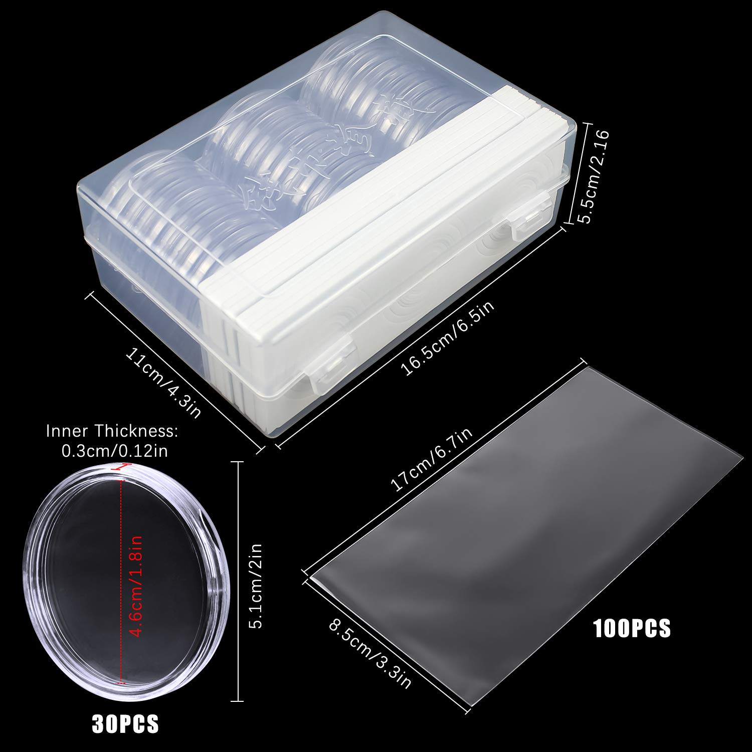 30 Pezzi Porta Monete Plastica Capsule per Monete 20