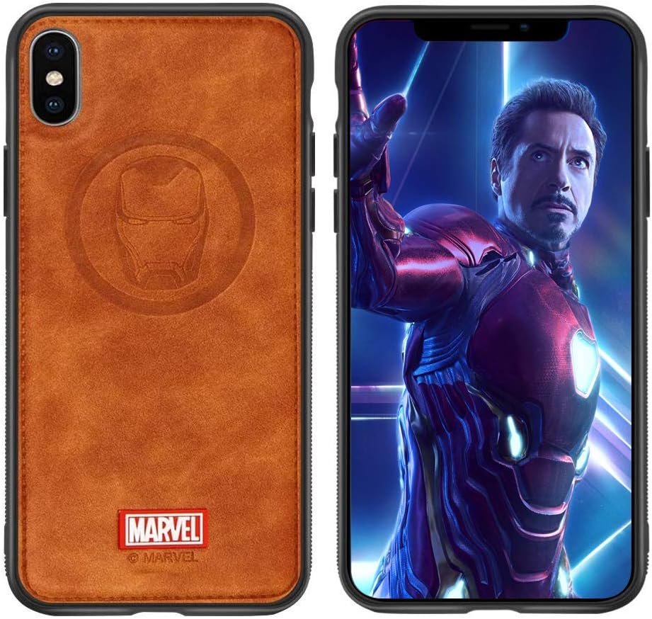 Marvel Avengers Leather Case Designed for iPhone Xs/X, Iron Man Protective Phone Case