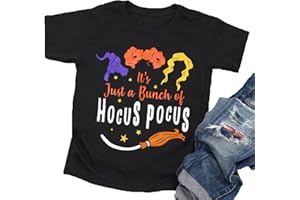 LAZYCHILD It's Just A Bunch of Hocus Pocus Halloween T Shirt Toddler Boys Girls Sanderson Sister Graphic Tee Shirts