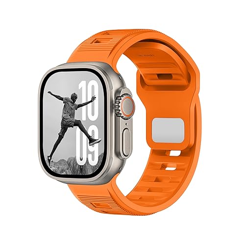 DONEGANI M Band for Apple Watch Bands Women Men Se Ultra 2 40mm 44mm 46mm 42mm 45mm 41mm 38mm 49mm Series 10 9 8 7 6 5 4 3 iWatch Sport Strap Silicone Orange