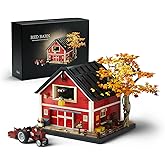 Nifeliz Red Barn Building Set for Adults, Vintage Countryside Style Model Toy for Display and Home Décor, Highly Detailed Hou