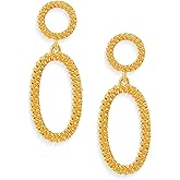 JeanBeau Gold Chunky Heart Dangle Drop Double Stud Earrings for Women, Valentine Trendy Statement Love Dangling Hypoallergenic Earing Wedding Prom Jewelry Gift