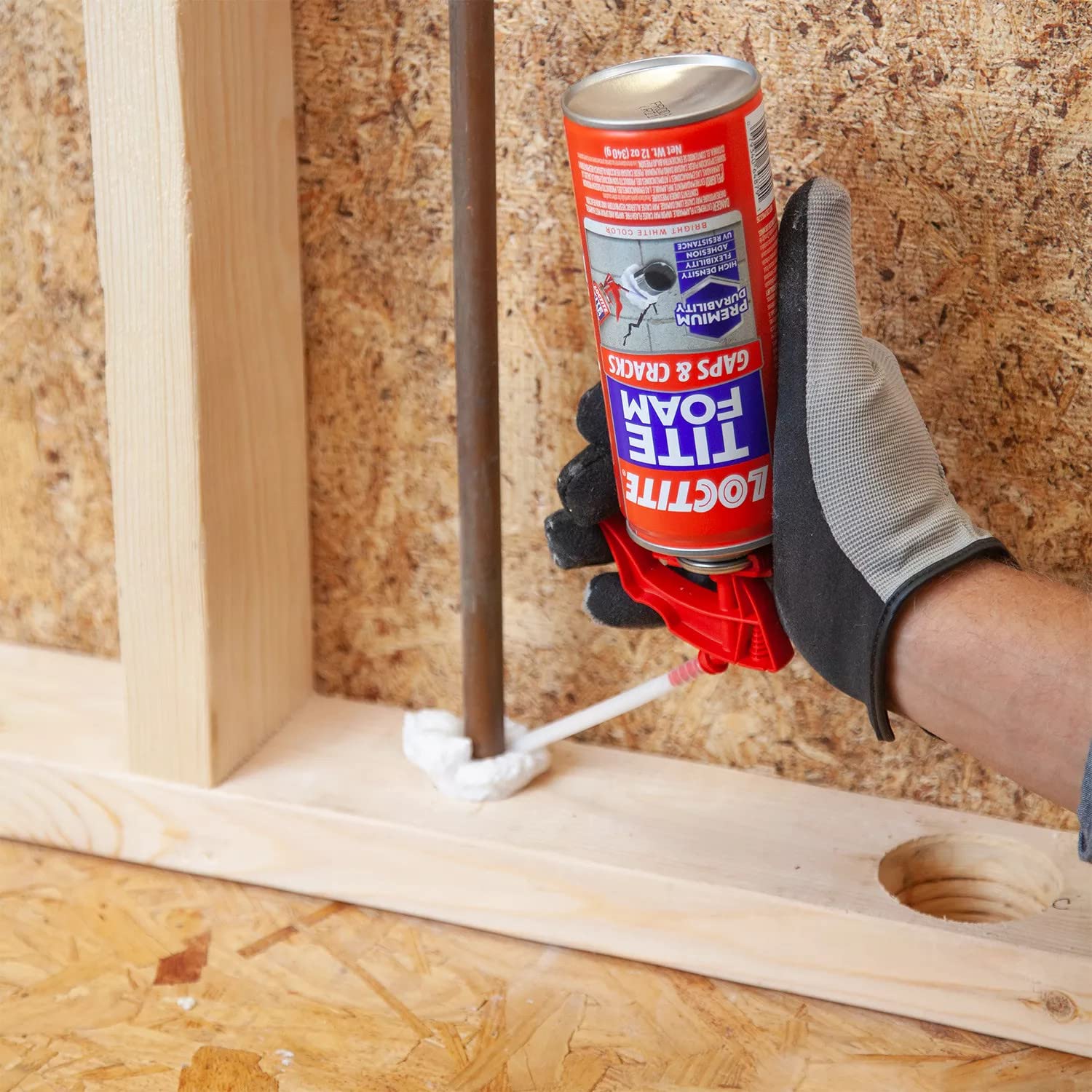Loctite Tite Foam Gaps & Cracks Spray Foam Sealant, 12 fl oz Can, 1 Pack - Polyurethane Expanding Insulation