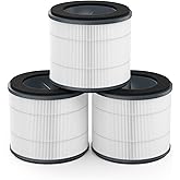AP-T10FL Replacement Filter Compatible with Homedics AP-T10-BK and AP-T10-WT Purifiers, 3-Pack