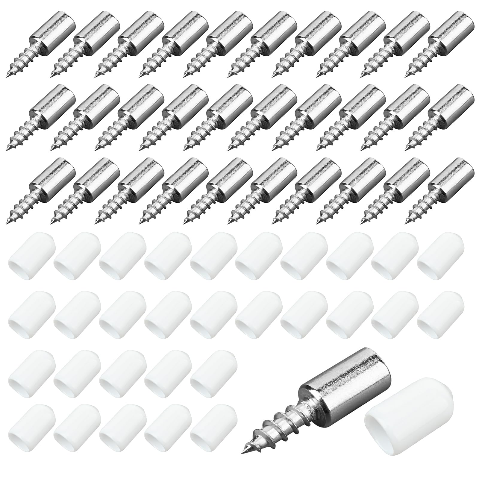 Shelf Support Pegs, 60pcs Kitchen Cupboard Shelf Supports Peg Pins Self-Tapping Screws with Sleeve for Cabinet Wardrobe