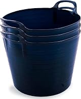 Neat 42L Flexi Tubs 3 Packs Navy Large Buckets with Handles UK Made
